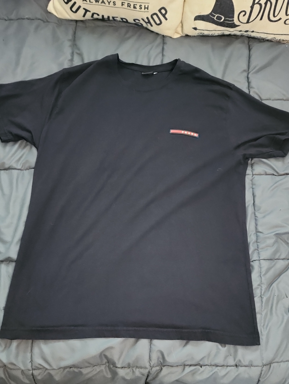 PRADA Milano Men's Black Graphic Chest Logo T-Shirt Size L
